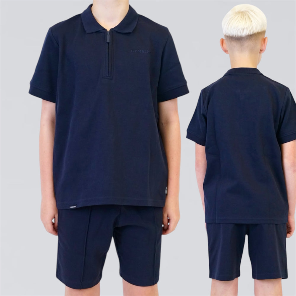 Gym King Zipped Polo Set - Navy (Junior)