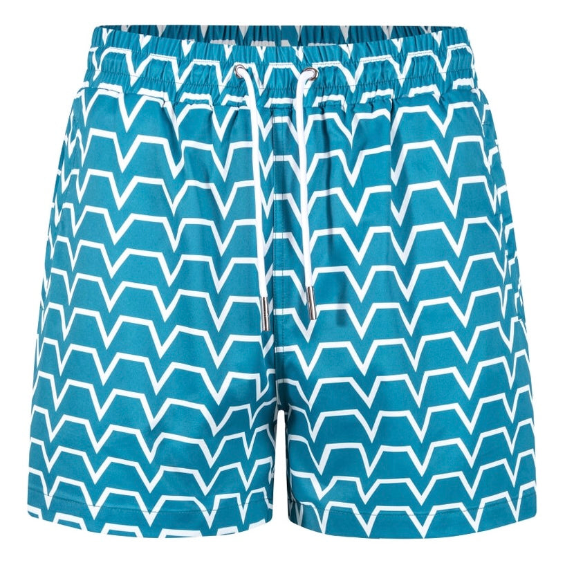ENVI Chevron Swim Shorts - Blue / White