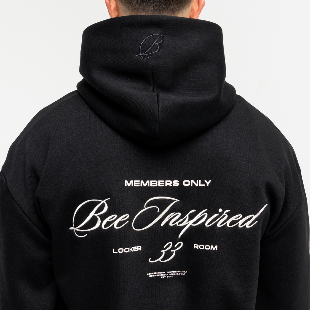 Bee Inspired Embroidered Hoodie - Black