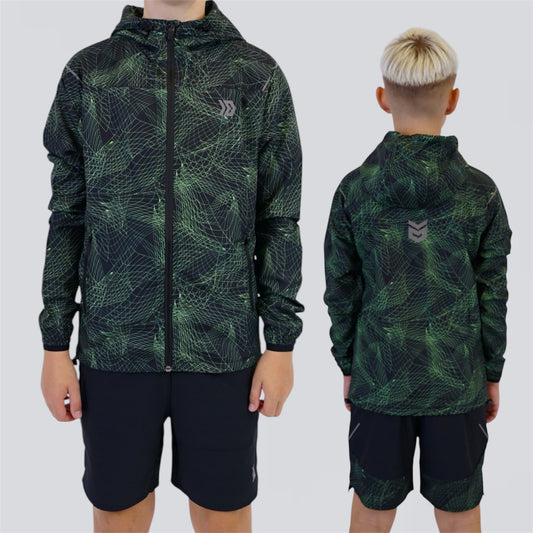 DASH Hyperweb Windrunner & Short Set - Black / Neon (Junior)