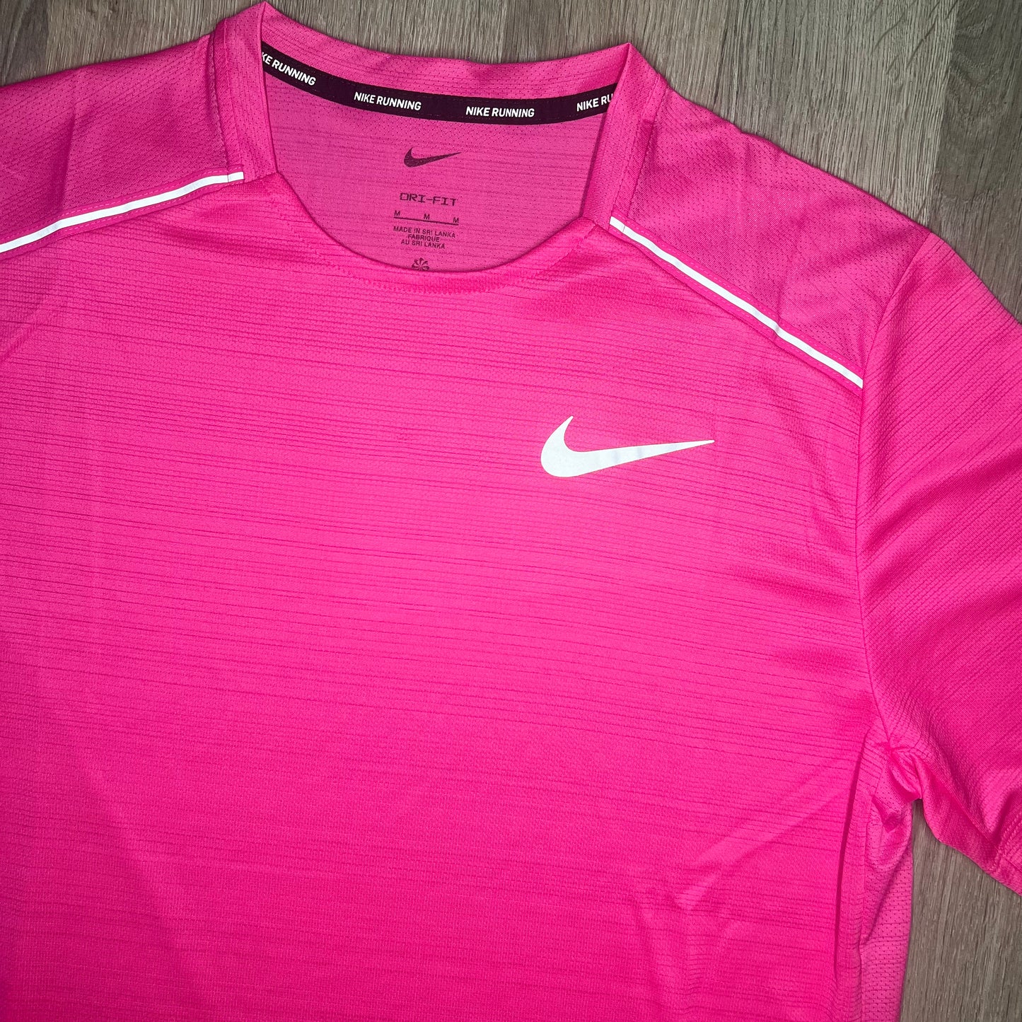 Nike dri fit top miler t shirt pink