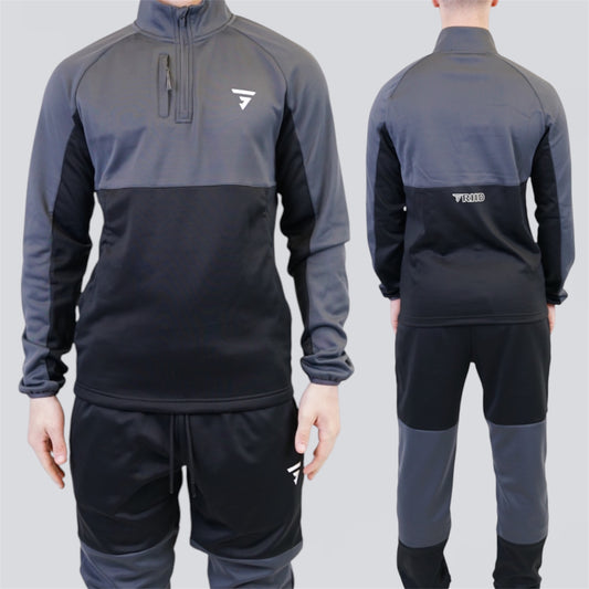 GRIID Cushy Half Zip 2.0 & Bottom Set - Black / Dark Grey