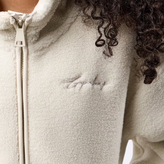 Gym King Full Zip Borg Jacket (Girls) - Cream