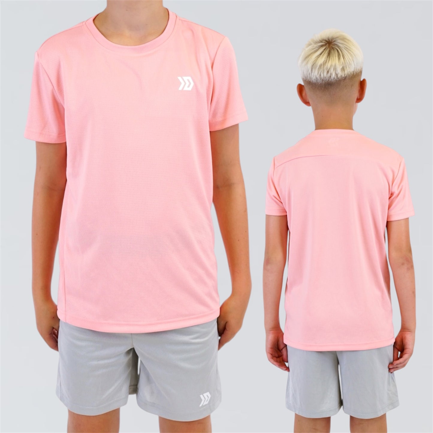 DASH Active Tee & Short Set - Pink Foam / Grey (Junior)