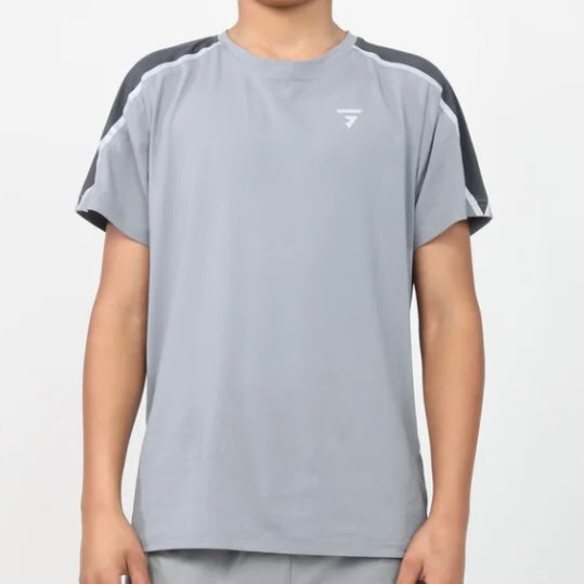 GRIID Reflect Tee - Light Grey/Aqua (Junior)