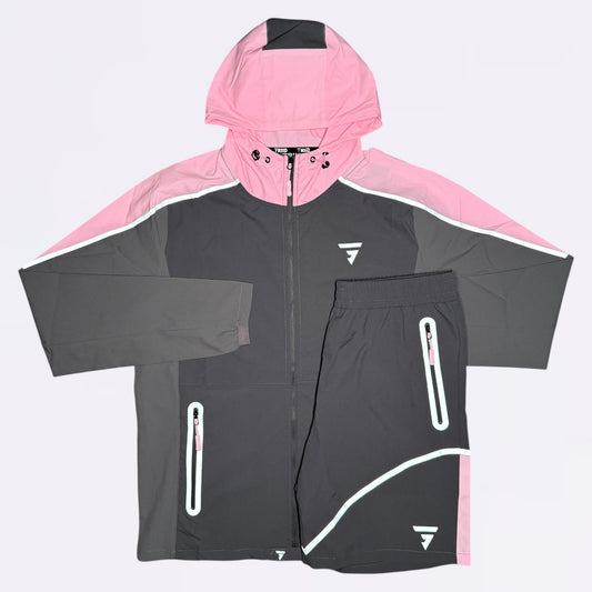 GRIID Reflect Windrunner & Shorts Set- Pink Foam