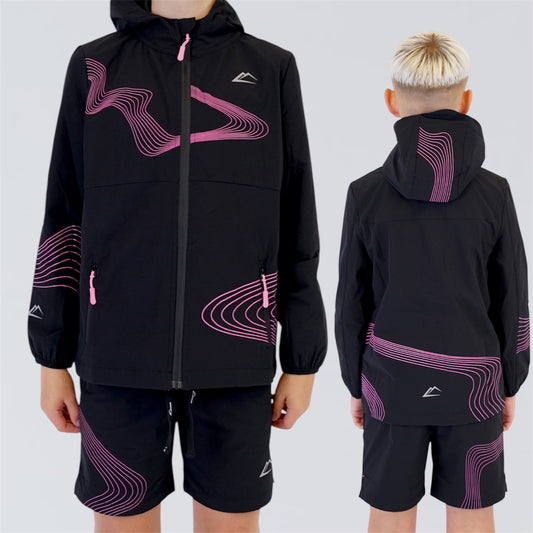 ActiveLine Wave - Jacket & Shorts Set - Black / Pink (Junior)