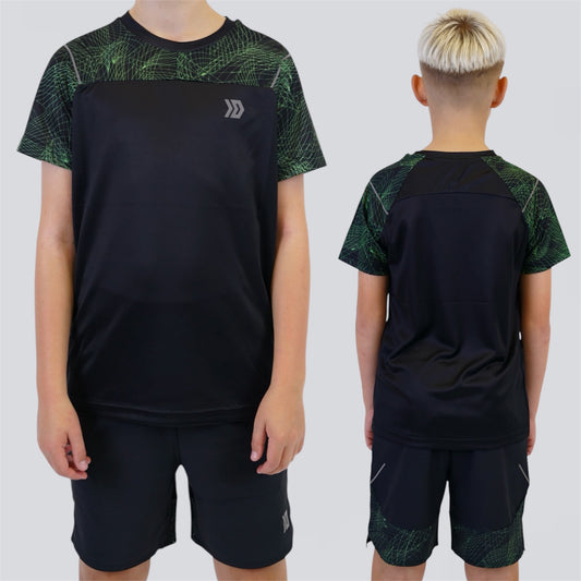 DASH Hyperweb Tee Set - Black / Neon (Junior)