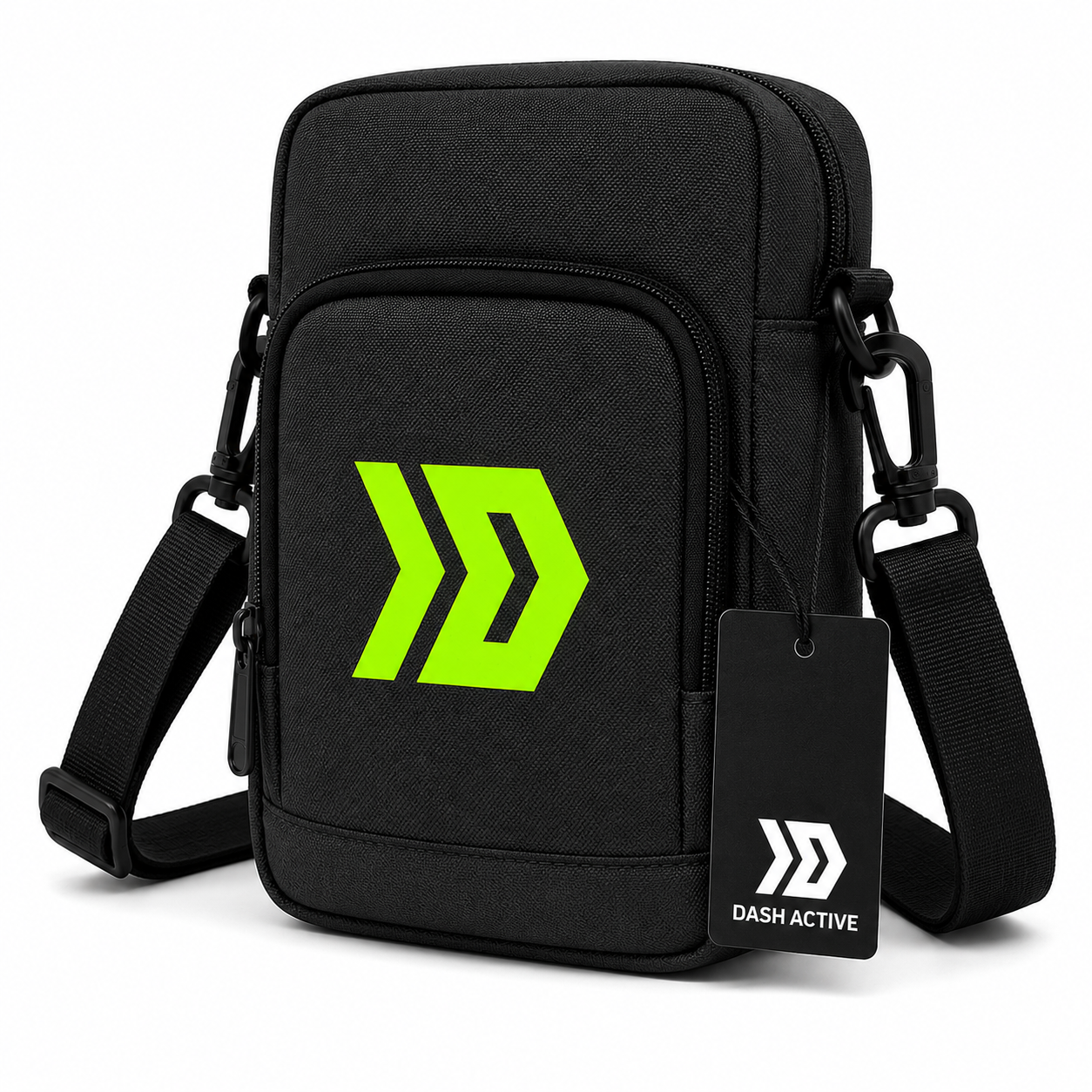 Dash Logo Crossbody Bag - Black / Neon