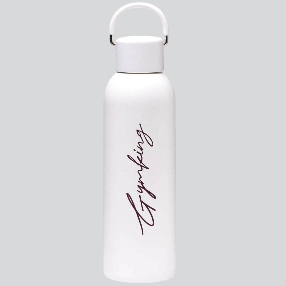Gym King Stainless Steel Script Water Bottle - Cream