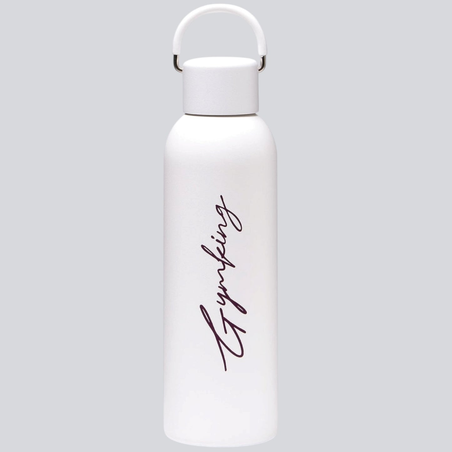 Gym King Stainless Steel Script Water Bottle - Cream