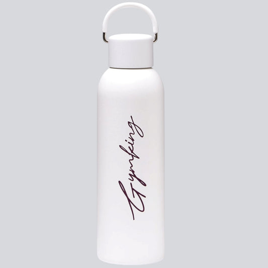 Gym King Stainless Steel Script Water Bottle - Cream