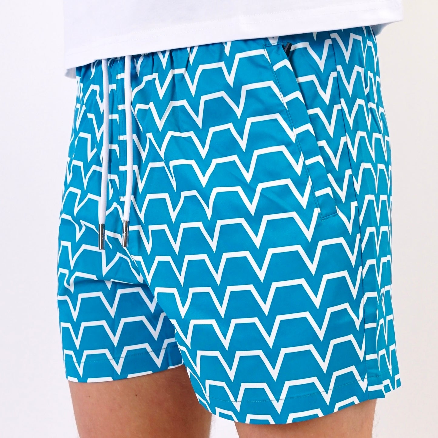 ENVI Chevron Swim Shorts - Blue / White