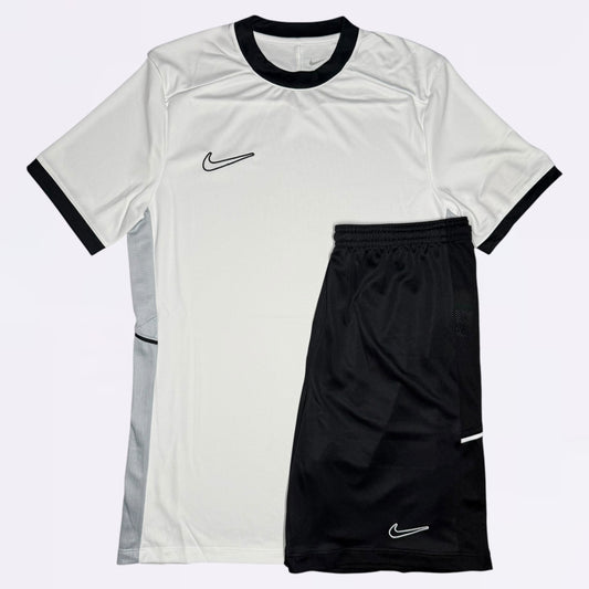 Nike Academy 2.0 Set - Tee & Shorts - White / Black (Junior)