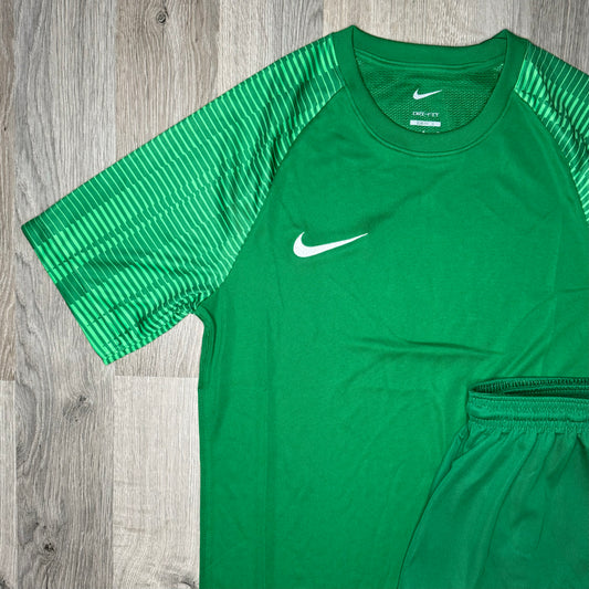 Nike Dri Fit Academy Set - Tee & Shorts - Green (Junior)