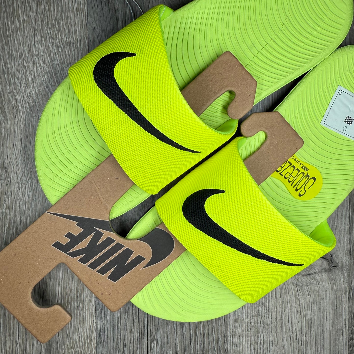 Nike Kawa Sliders - Volt (Junior)