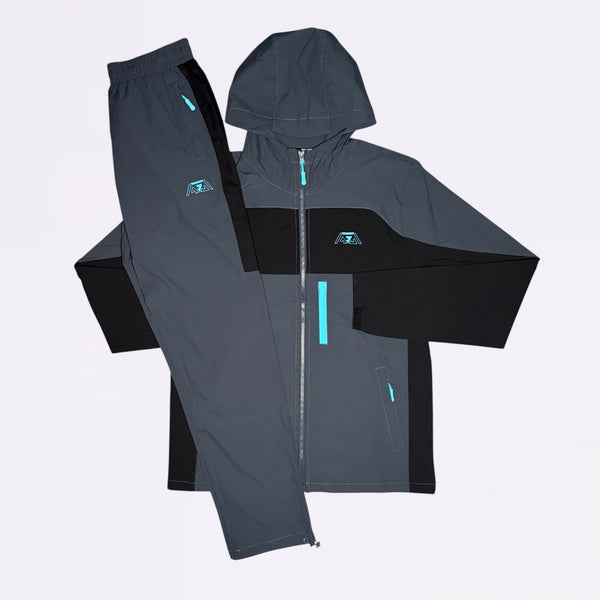 Griid Triple G Set - Windrunner & Pant - Shadow Grey / Electric Blue
