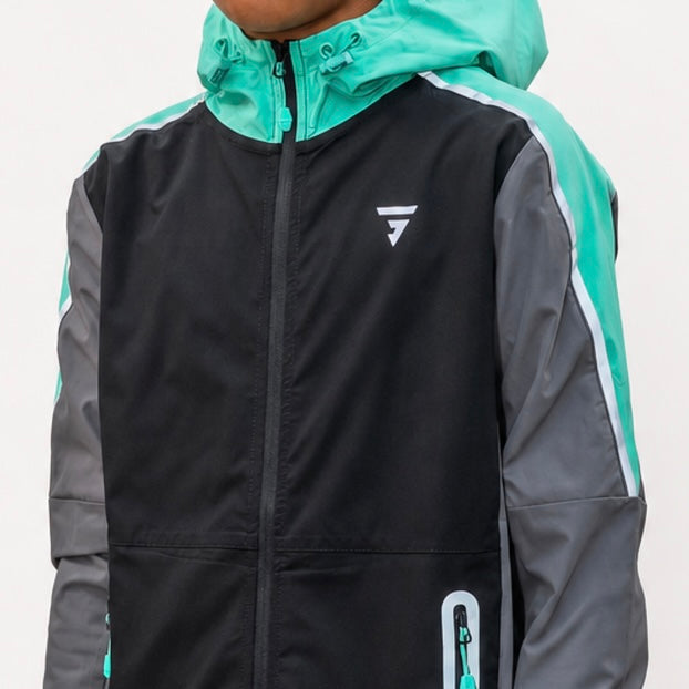 Griid Reflect Set - Jacket & Shorts - Black / Fresh Mint (Junior)