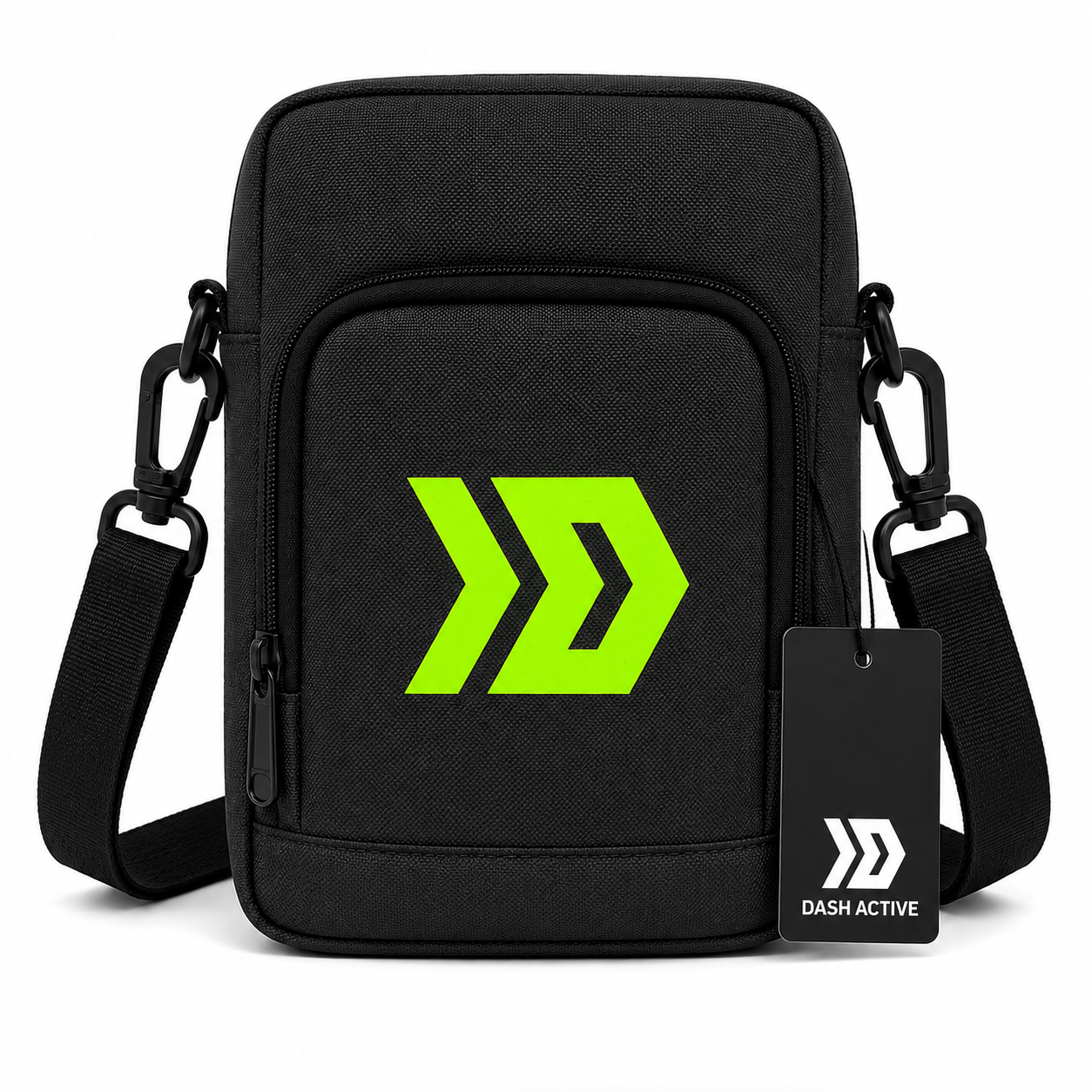 Dash Logo Crossbody Bag - Black / Neon