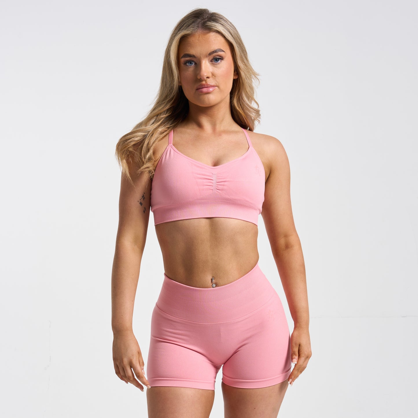 Gym King Scuplt Bra & Short Set - Pink Blush