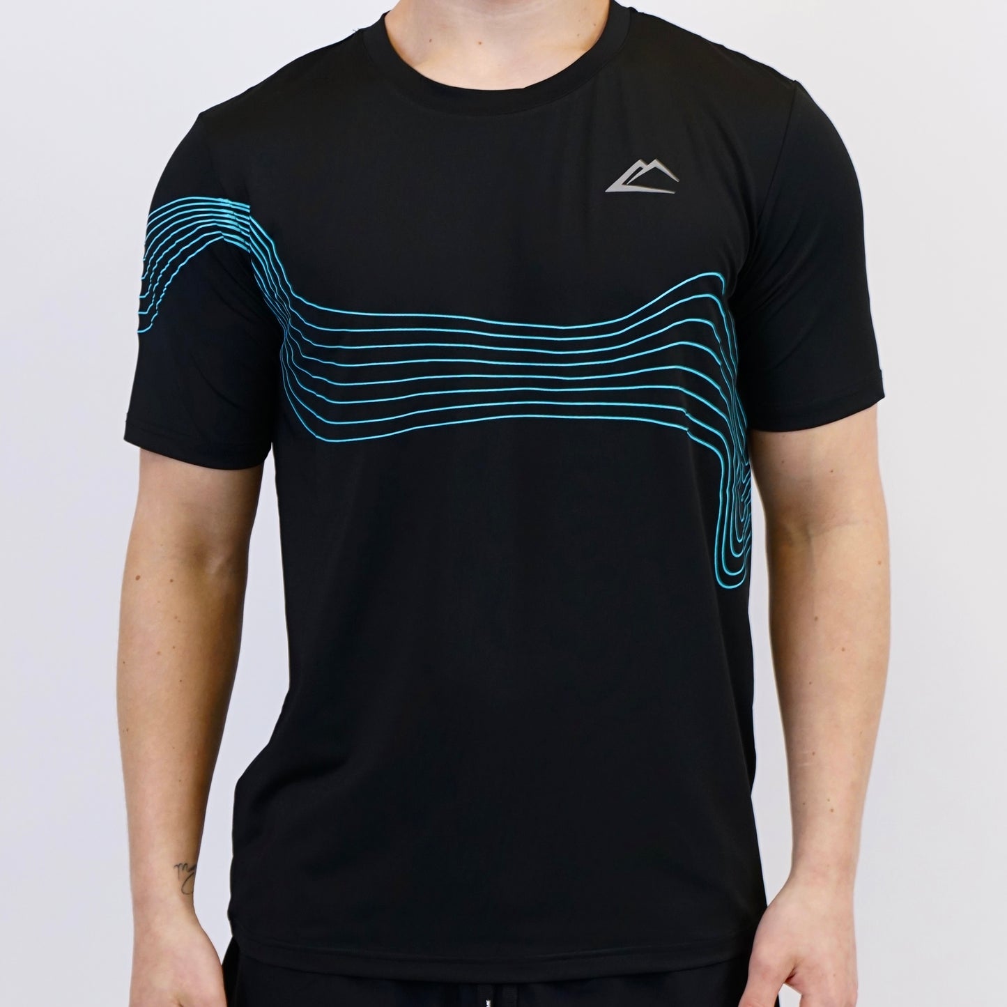 ActiveLine Wave Tee & Shorts Set - Black / Turquoise