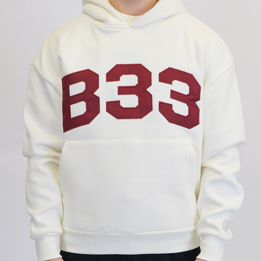 Bee Inspired Big Logo Hoodie - Off White / Red
