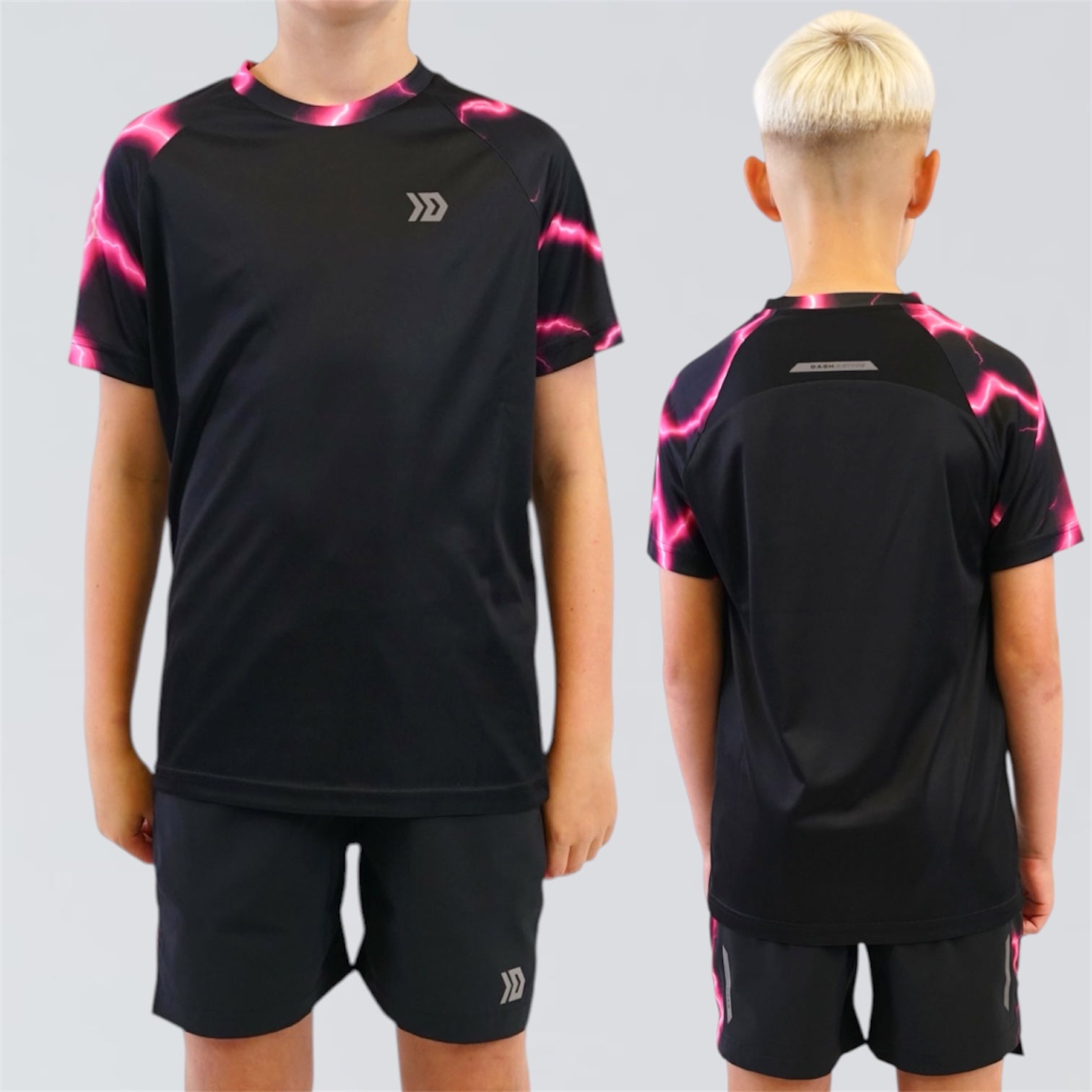 DASH Lightning Tee Set - Black / Pink (Junior)