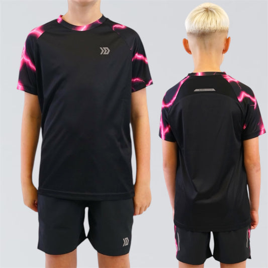 DASH Lightning Tee Set - Black / Pink (Junior)