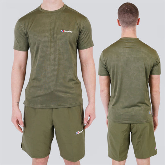 Berghaus Dawdon Set - Tee & Shorts - Dark Green