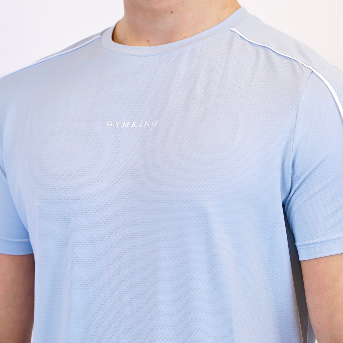 Gym King Core Piped Tee - Fresh Blue
