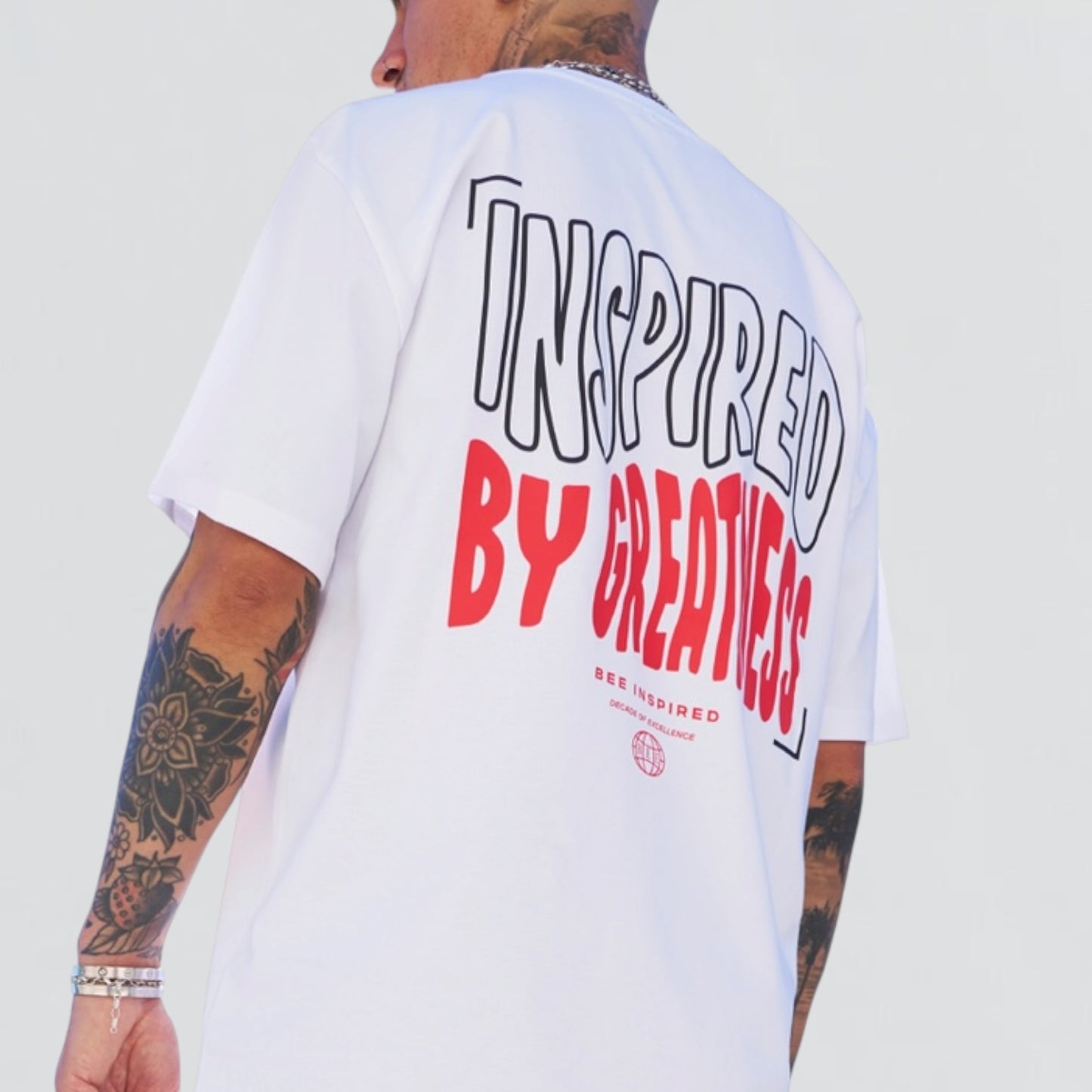 Bee Inspired By Greatness Tee - White / Red