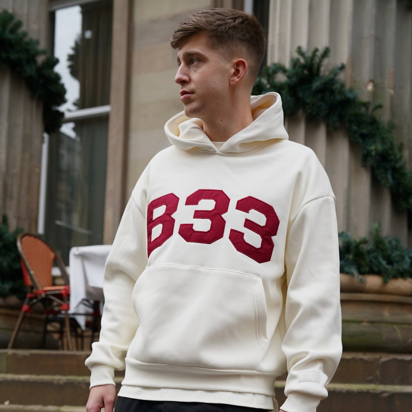 Bee Inspired Big Logo Hoodie - Off White / Red