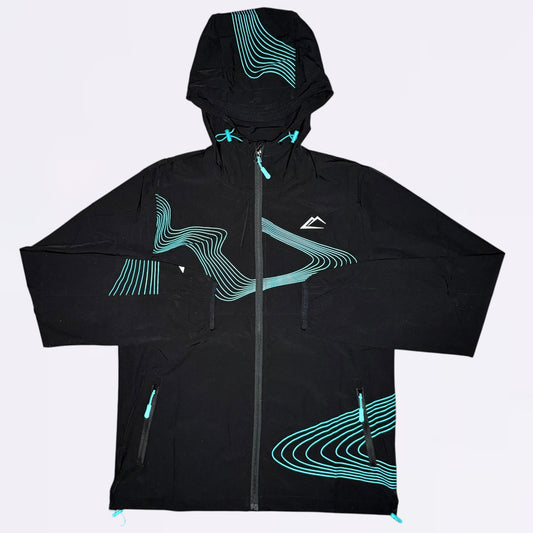 ActiveLine Wave Windrunner & Bottoms Set - Black / Turquoise