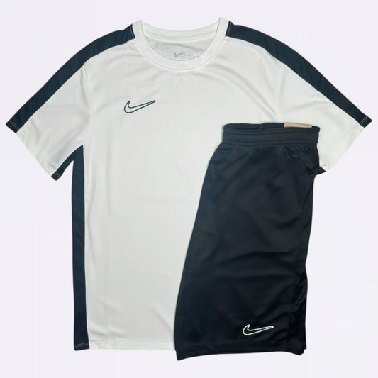 Nike Academy Set - Tee & Shorts - White / Black (Junior)