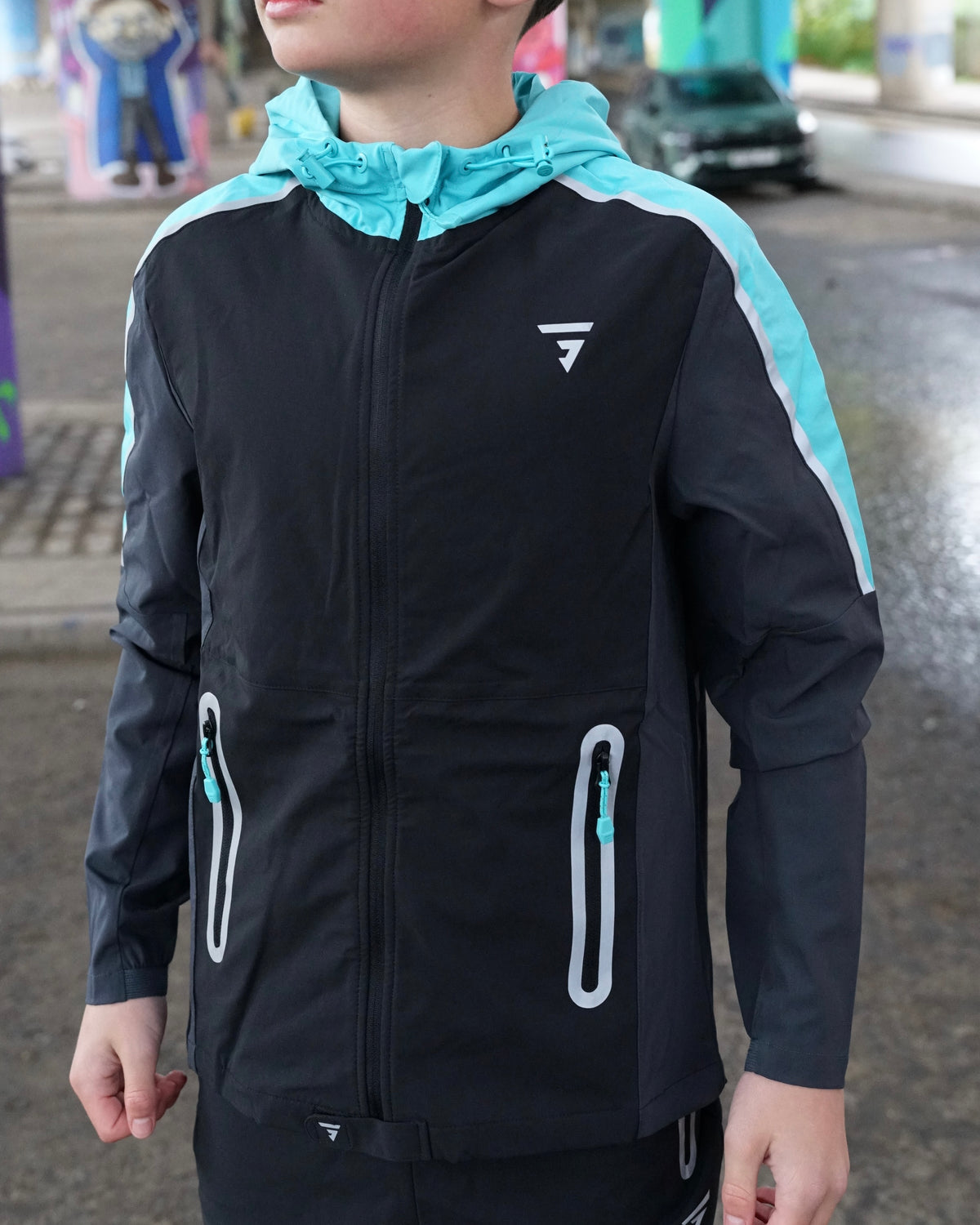 GRIID Reflect 3 Piece Bottoms Set - Black / Aqua (Junior)