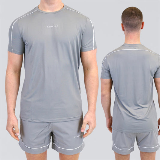 Gym King Core Piped Set  - Grey