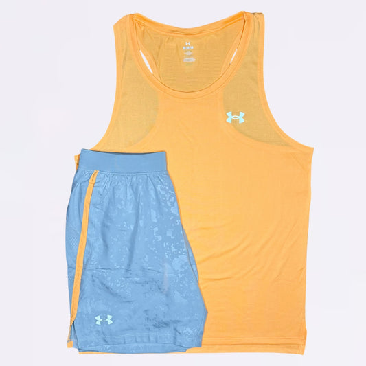 Under Armour Vest & Shorts Set - Orange / Grey