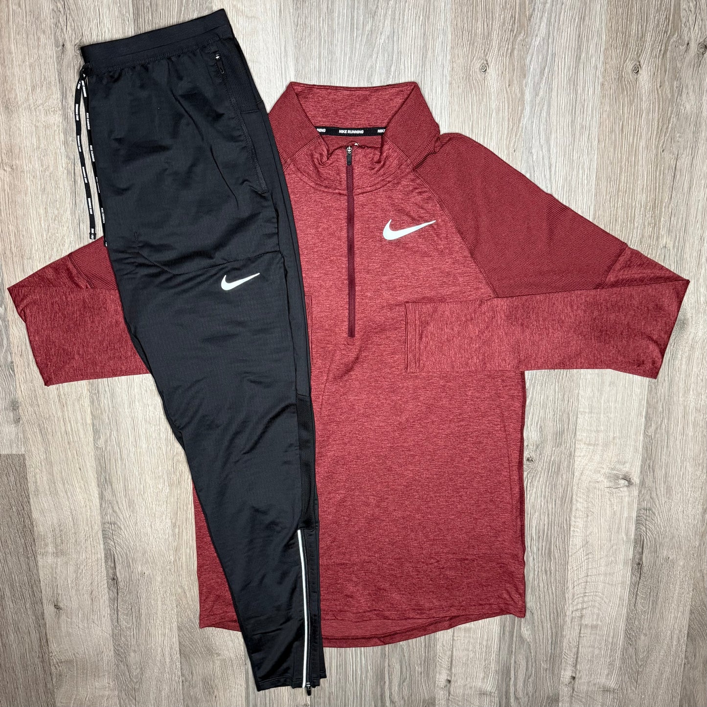 Nike Element 2.0 / Phenom Elite Set - Half Zip & Bottoms - Red/Black