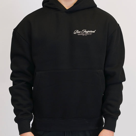 Bee Inspired Embroidered Hoodie - Black