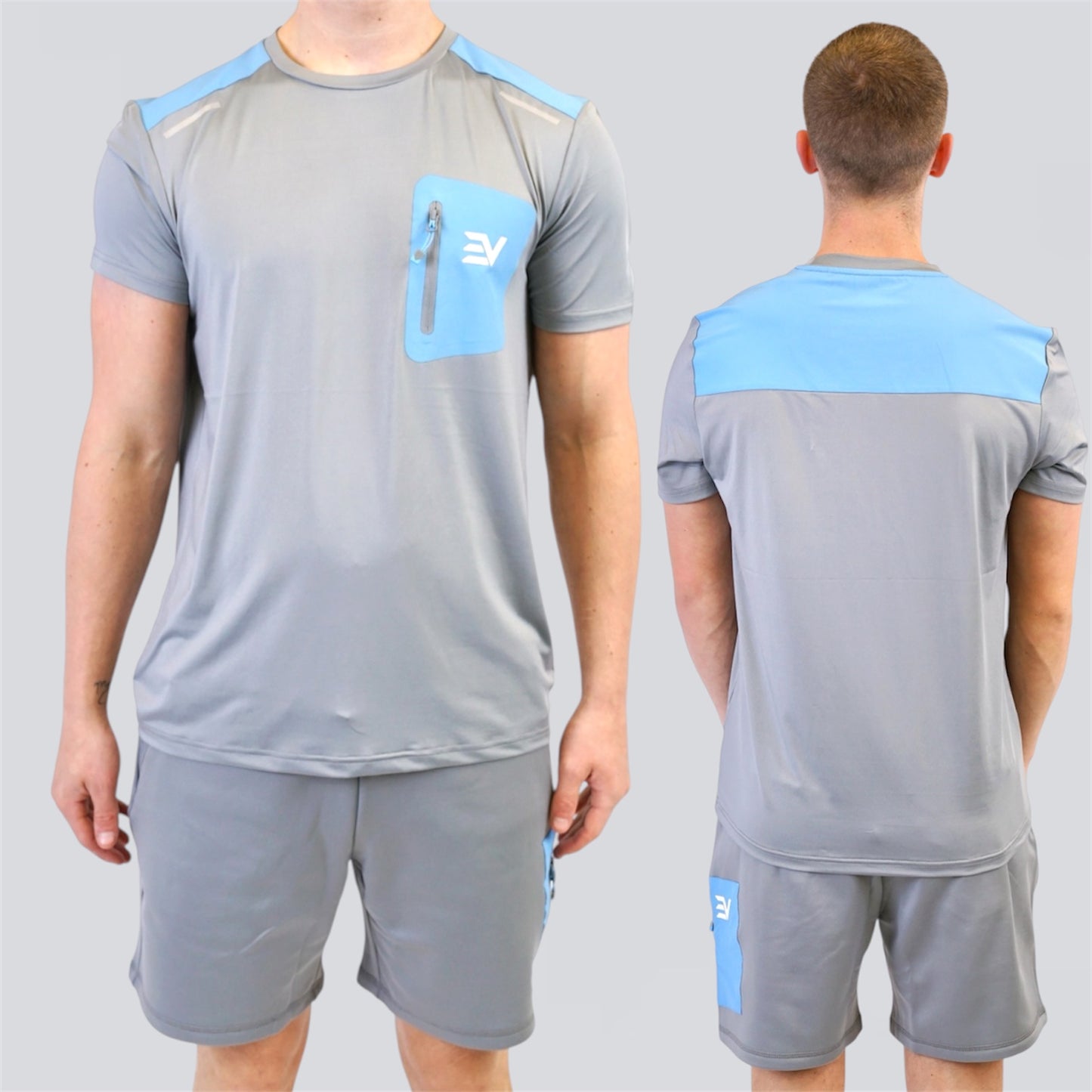 Envi Edge Tee Set - Grey / Blue