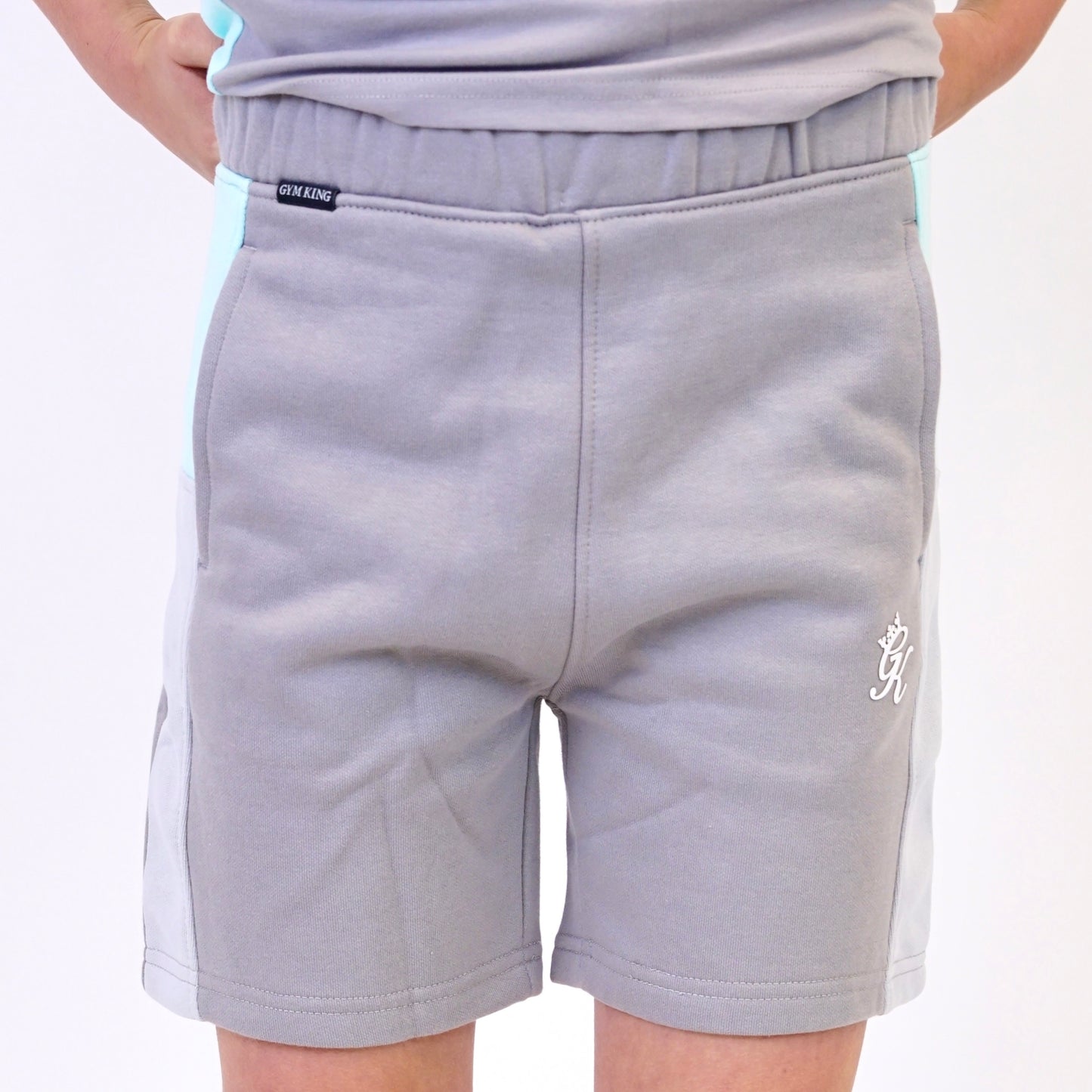 Gym King Contrast Shorts - Grey / Mint  (Junior)