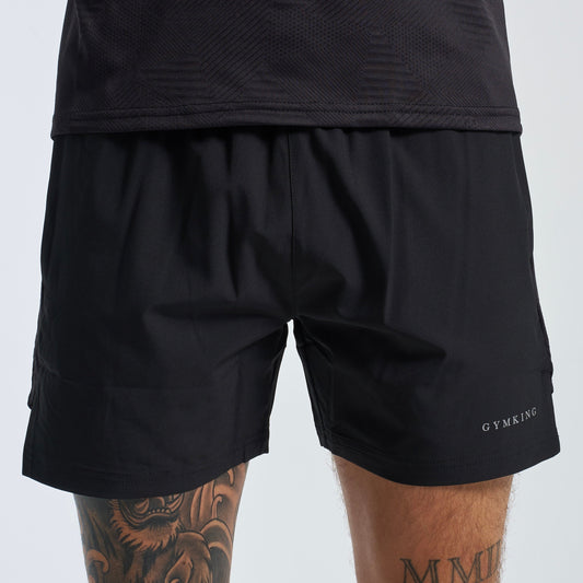 GymKing Geometric Knit Linear Short - Black