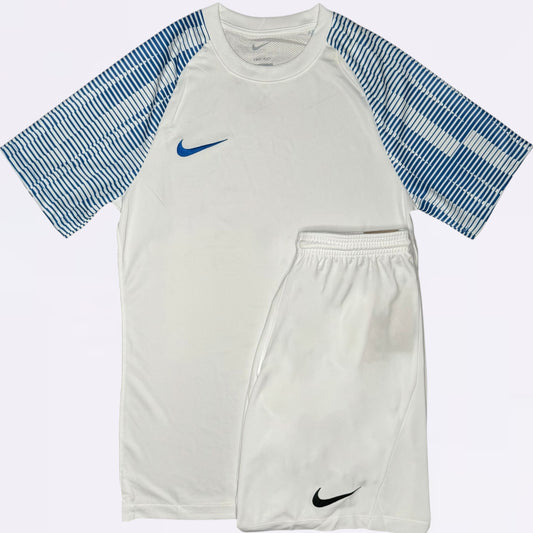 Nike Dri Fit Academy Set - Tee & Shorts - White / Blue