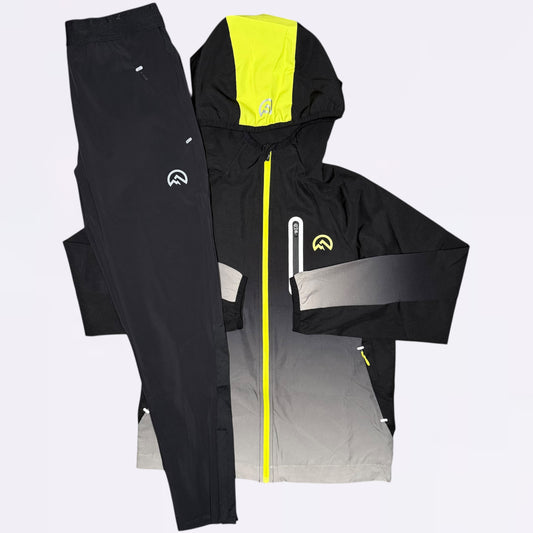Flux Gradient & Running Set - Black / Grey / Neon (Junior)