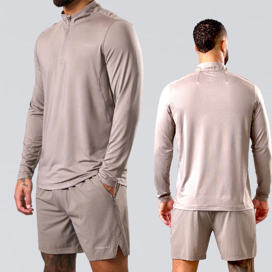 Gym King Energise Set - Half Zip & Shorts  - Truffle