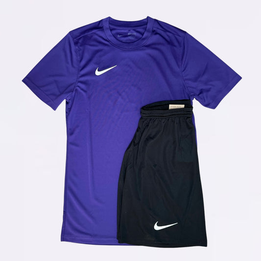 Nike Dri Fit Set - Tee & Shorts - Purple / Black
