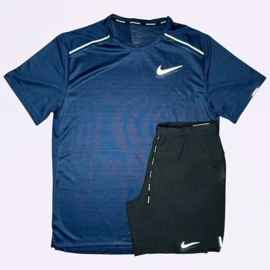 Nike Miler & Flex Stride Set - Tee / Shorts - Navy / Black