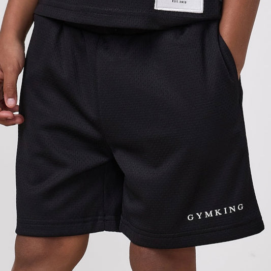 GymKing Brooklyn Mesh Short - Black (Junior)