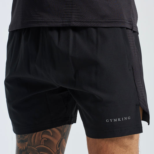 GymKing Geometric Knit Linear Short - Black