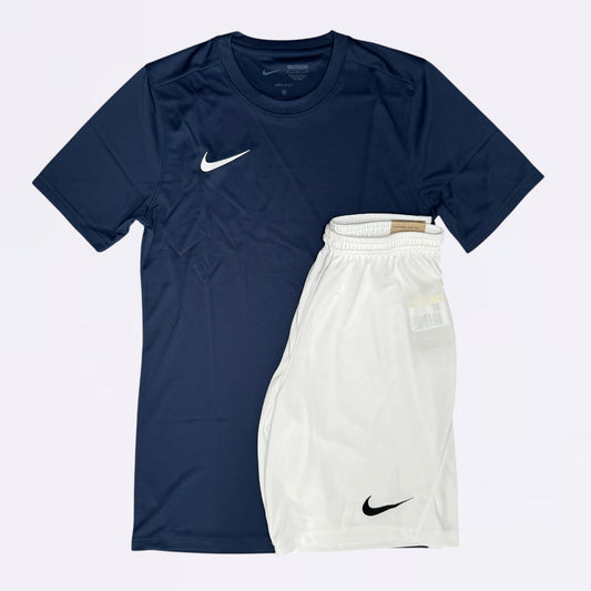 Nike Dri Fit Set - Tee & Shorts - Navy / White